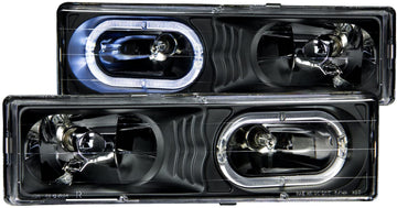 Anzo USA 111007 Crystal With Halo Black Headlight Assembly - (Sold in Pairs)