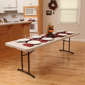 Lifetime 80882 Commercial Fold in Half, 8 Feet, 2 Pack Table, Almond