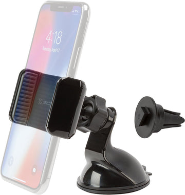 Scosche VWDSM2 SCOSCHE CarMount 3-in-1 Universal Phone Vent or Window & Dash Suction Cup Mount for The Car, Home or Office