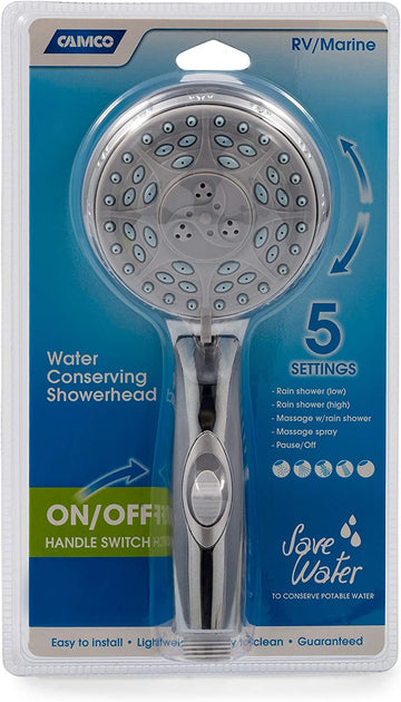 Camco 43710 RV Shower Head with On/Off Switch, Chrome Chrome Shower Head Only