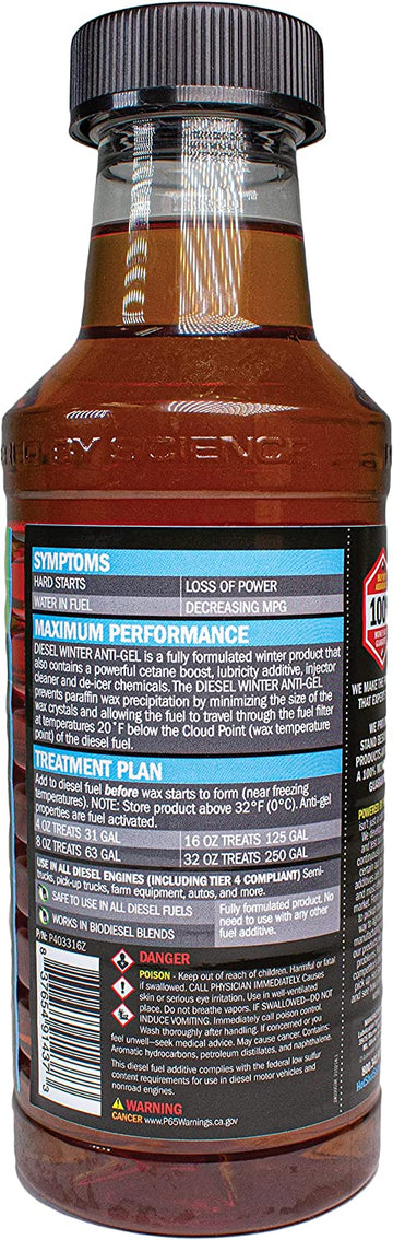 Hot Shot's Secret Diesel Winter Anti-Gel 16 Ounce Round Bottle, Amber (P403316Z)