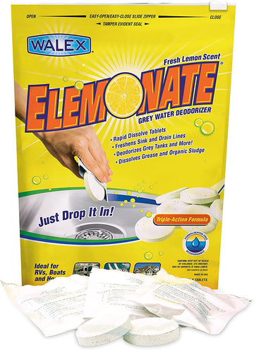 Walex ELEMBG TOI-61776 Elemonate Grey Water Deodorizer and Cleaner 5 Count (Pack of 1)