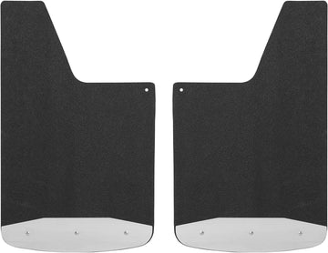 LUVERNE 250014 Universal 14-Inch x 23-Inch Textured Rubber Mud Guards with Stainless Steel Plates,Black