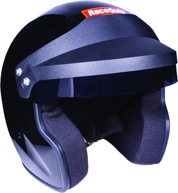 RaceQuip Open Face Helmet OF20 Series Snell SA-2020 Rated Gloss Black Large 256005 Large Gloss Black