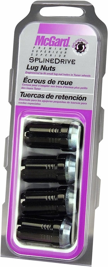 McGard 65310BK SplineDrive Chrome/Black, M14 x 1.5 Thread Size) Cone Seat Lug Nut, Set of 4)