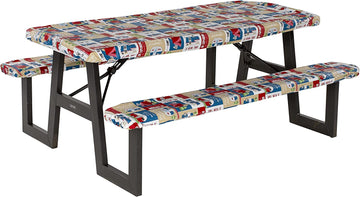 Lippert 2022107835 3 Pc Picnic Table Cover Set - Patchwork Print