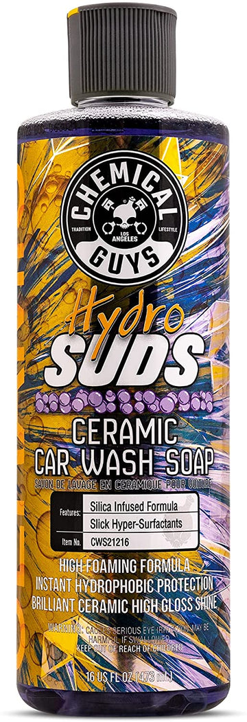 Chemical Guys CWS21216 HydroSuds Ceramic Shine High Foaming, Silica Infused (SiO2) Car Wash Soap (Works with Foam Cannons, Foam Guns or Bucket Washes), 16 oz, Berry Scent