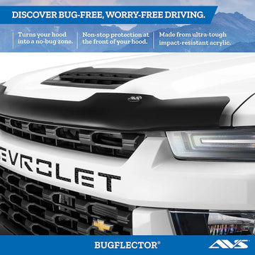Auto Ventshade (AVS) Hood Shield Bugflector | Medium Profile, Smoke Color | 23743 | Fits 2016-2019 Ford Explorer