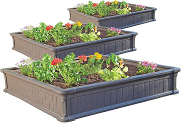 Lifetime 60069 Raised Garden Bed Kit, 3-Bed