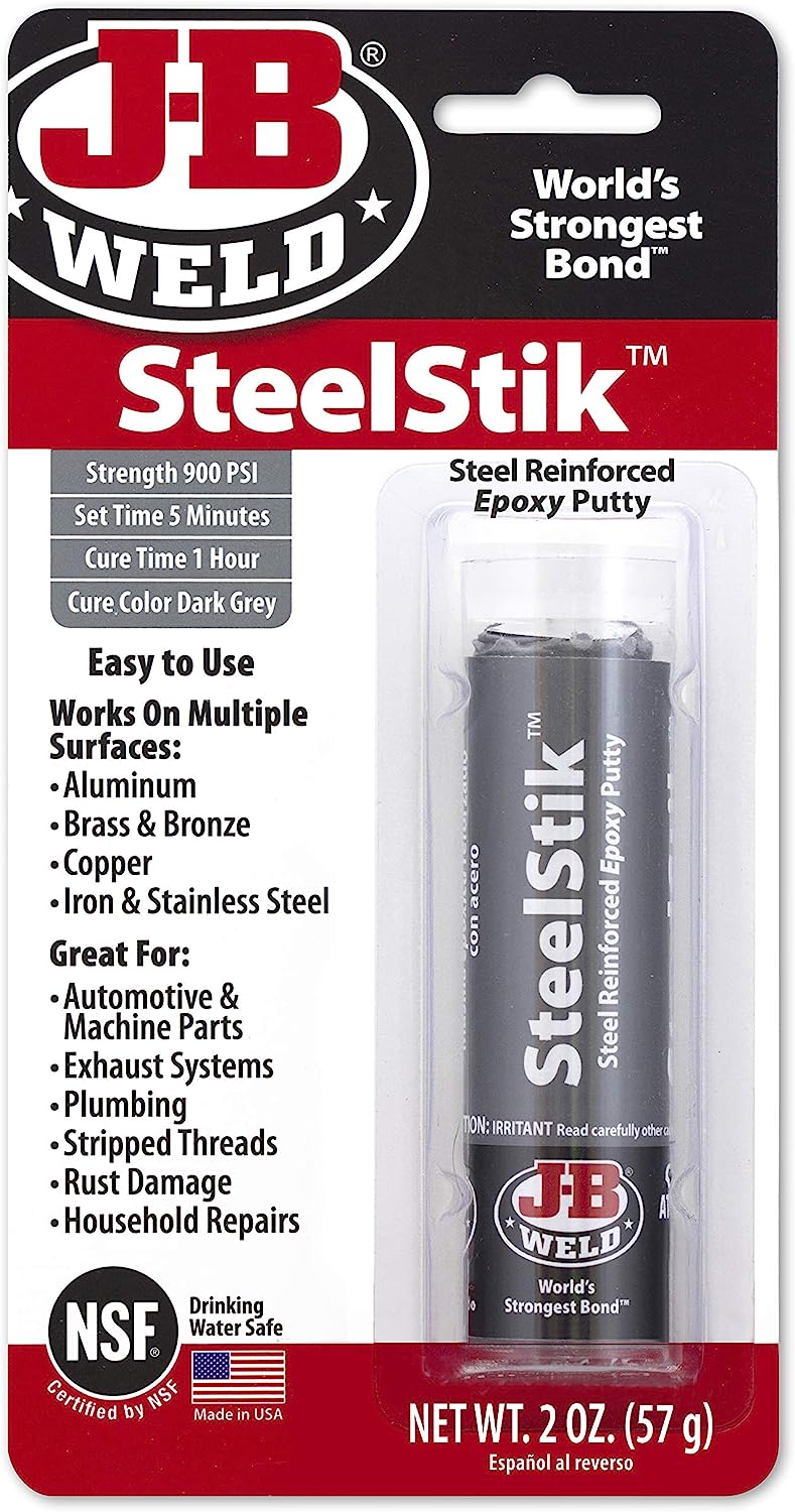 J-B Weld 8267 Steel Stick Steel Reinforced Epoxy Putty Stick - 2 Ounce