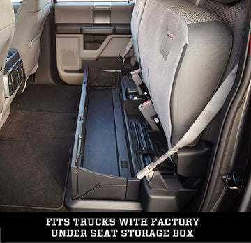 Husky Liners Weatherbeater | Fits 2022-2023 Ford F - 150 Lightning, 2021-2023 Ford F - 150, 2017-2022 F - 250, F - 350, F - 450 (Supercrew, Crew Cab) | Second Row Liner, Black | 14401 Crew Cab Weatherbeater 2nd Seat Floor Mat