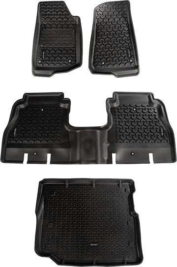 Rugged Ridge 12988.05 All Terrain Floor Lnrs W/Cargo 2018-2021 JEEP WRANGLER(JL) Floor Liner for Front, Rear and Cargo