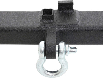 Smittybilt Classic Rock Crawler Rear Bumper and Tire Carrier with Receiver Hitch and D-ring Mounts (Black) - 76651D