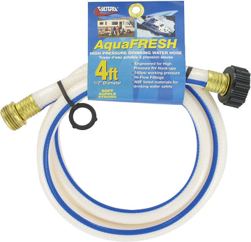 Valterra W01-5048 AquaFresh High Pressure Drinking Water Hose - 1/2" x 4', White