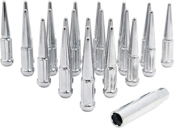 20 Pc Spiked Solid Metal Lug Nuts 1/2 Thread 4.4