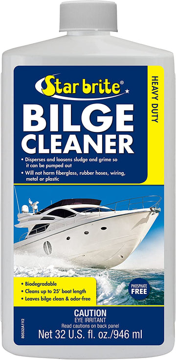 STAR BRITE Heavy Duty Bilge Cleaner - Loosen, Disperse & Eliminate Sludge, Grime, Oil, Grease, Gasoline & Odor - Simply Pour in, Run Boat & Pump Out 32 Oz