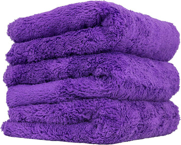 Chemical Guys MIC34803 Happy Ending Ultra Plush Edgeless Microfiber Towel, Purple (16" x 16") (3 Pack)