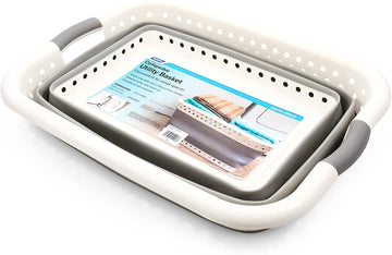 Camco 51903 Collapsible Utility Basket - Large, White/Gray