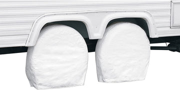 Classic Accessories OverDrive Standard RV & Trailer Wheel Cover, Pair, White, (For 24" - 27" diameter tires, up to 8.5" wide) 24" - 27" diameter tires, up to 8.5" wide White