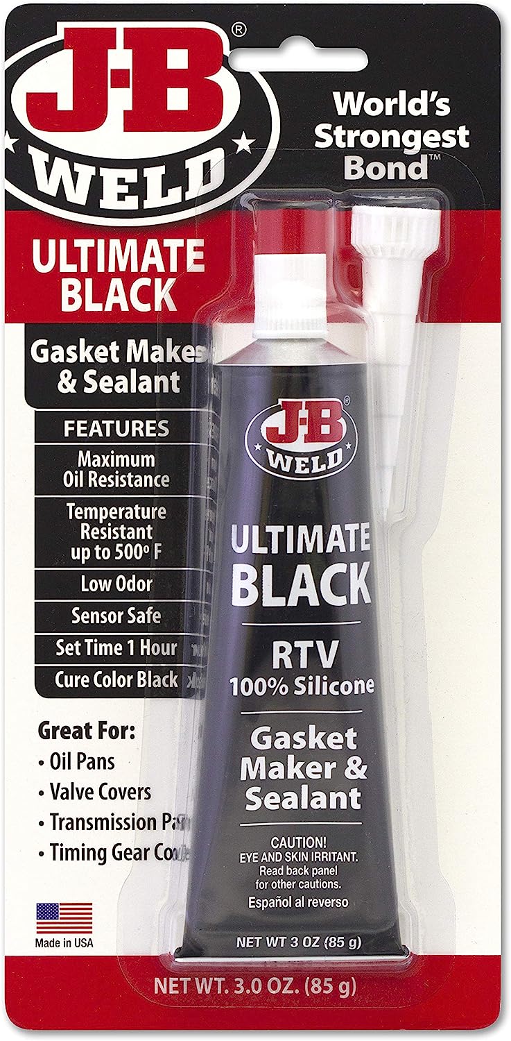 J-B Weld 32329 Ultimate Black RTV Silicone Gasket Maker and Sealant - 3 oz. - Black