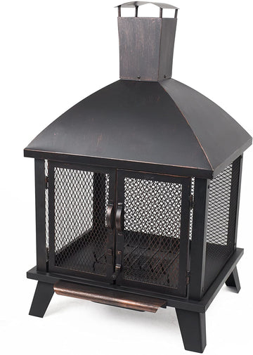 Pleasant Hearth OFW577HC Stratford Fire House Wood Burning Pit
