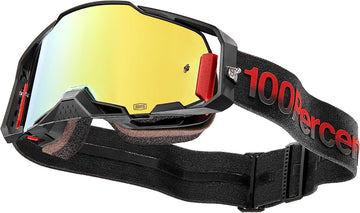 100% ARMEGA Premium Protective Sport Goggles with Ultra HD Lens & Nose Guard Tzar - Mirror Gold Lens
