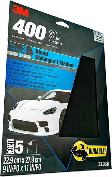 3M 32038 Imperial Wetordry 9" x 11" P400 Grit Sheet 9 in x 11 in 400 grit