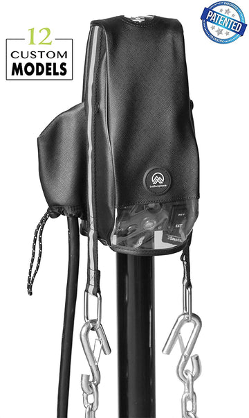 Clever Cover by Trailersphere Custom Electric Tongue Jack Cover for Trailer, RV, Camper, Chains Holder, Plug Protector, Sun and Waterproof (Atwood Jack Cover)
