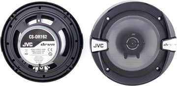 JVC CS-DR162 DRVN Series 6.5 Inch 2-Way 300 Wats Car Speakers (Coaxial)- Set of 2 (Black) with Horn Ring Sound Enhancer