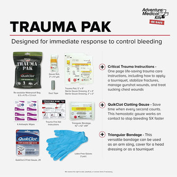 Adventure Medical Kits Trauma Pak with QuikClot Black one_size