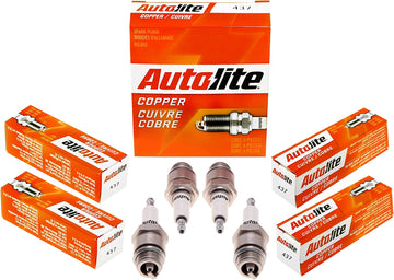 Autolite 437 Copper Non-Resistor Automotive Replacement Spark Plugs (4 Pack)