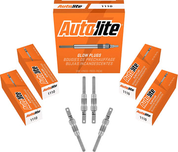 Autolite 1110 Replacement Glow Plug for 1982-1993 GM 6.2L & 1992-2004 GM 6.5L Super Duty Diesel Engines (4 Pack)