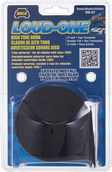 Wolo Model 315-2T Loud One Universal High Tone Black Replacement Horn - 12 Volt