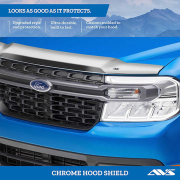 Auto Ventshade [AVS] Hood Shield | High Profile, Chrome | 680570 | Fits 2016-2018 Chevrolet Silverado 1500, 2019 Silverado 1500 LD, 73.7 Inch