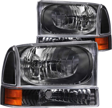 Anzo USA 111080 Ford Black with Corner Amber Headlight Assembly - (Sold in Pairs)