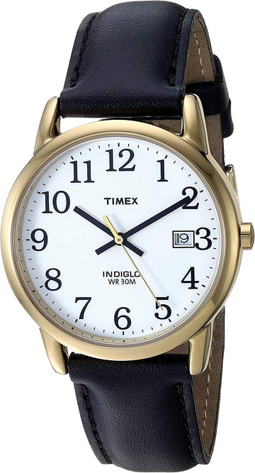 Timex Men's Easy Reader Watch Black/Gold-Tone/White