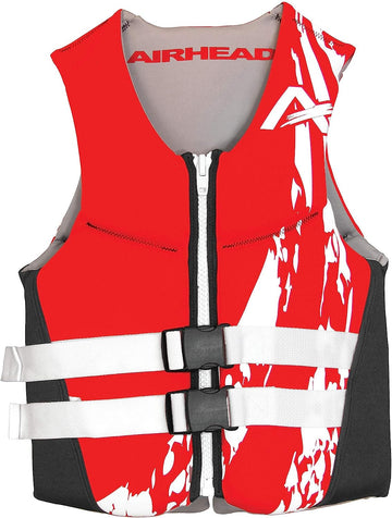Airhead Swoosh Kwik-Dry Neolite Life Jacket, US Coast Goard Approved Type III Life Jacket, Adult and Youth Sizes Vest Small Red