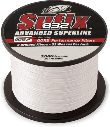 Sufix 832 Braid Line-1200 Yards Ghost 30 Lb