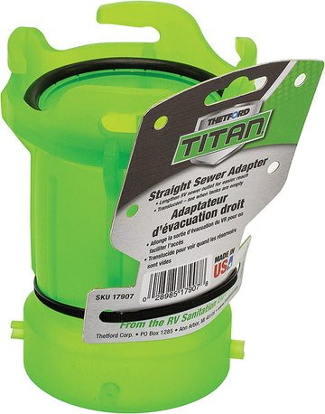 Thetford 17907 Titan Straight Sewer Adapter - Translucent Green