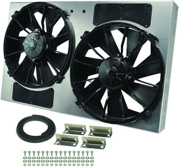 Derale 16836 Silver/Black High Output Dual RAD Fan