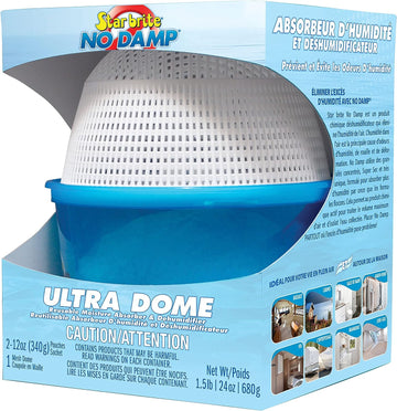 Star Brite No Damp Dehumidifier & Moisture Absorber - Prevent & Eliminate Musty Odor in Closets, Basements, Bathrooms, Campers, Boats, Safes & More. Ultra Dome - 24 oz