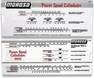 Moroso 89650 Power Speed Calculator