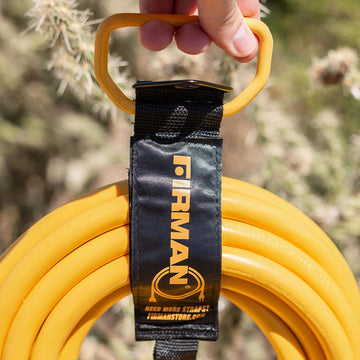 Firman Heavy-Duty Storage Strap with Handle, Cord Organizer with Hook and Loop, Made of Vinyl, Easy-to-Carry, 2"" x 6"
