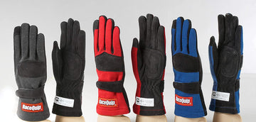 RaceQuip 355023 355 Series Medium Blue SFI 3.3/5 Two Layer Racing Gloves