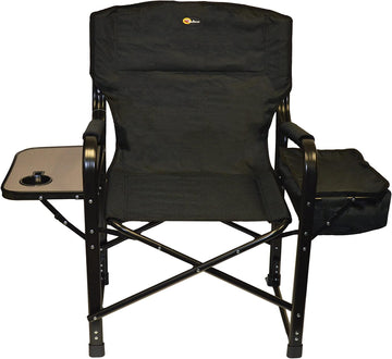 FAULKNER El Capitan Folding Director Chair with Tray and Cooler Bag, Black