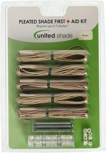 United Shade 650004 Pleated Shade First AID KIT TAN 1