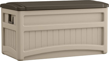 Suncast DB8000B Deck Box with Wheels Deluxe Taupe - Green