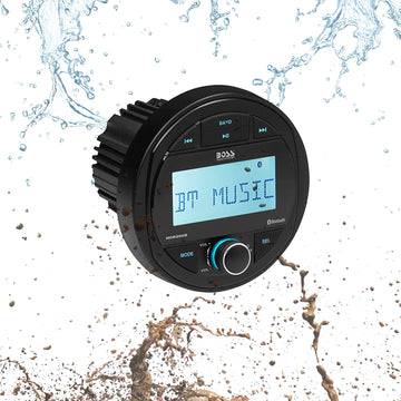 BOSS Audio Systems MGR300B Marine Boat Stereo Sound System Head Unit - No CD Player, Bluetooth Audio, IPX5 Rated, USB, MP3, AM/FM Radio Receiver