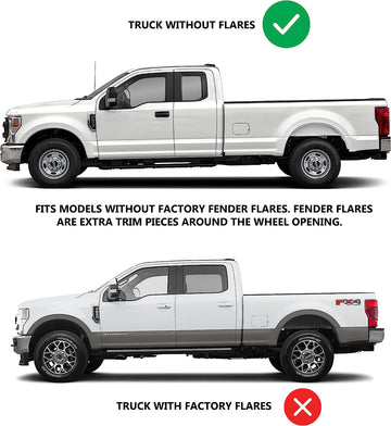 Husky Liners 58466 Black Front and Rear Mud Guard (Fits 2017 F250 w/o OE Flares and F350 Non-dually w/o OE Flares) WITHOUT Fender Flares Custom Front and Rear Mud Guard Set