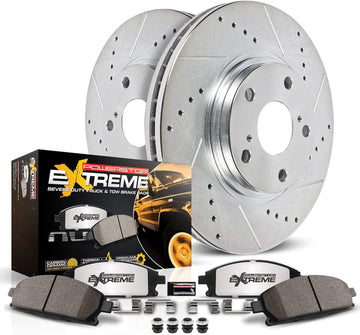 Power Stop K2163-36,Z36 Truck & Tow Front Brake Kit- Drilled/Slotted Rotors & Carbon Fiber Ceramic Brake Pads